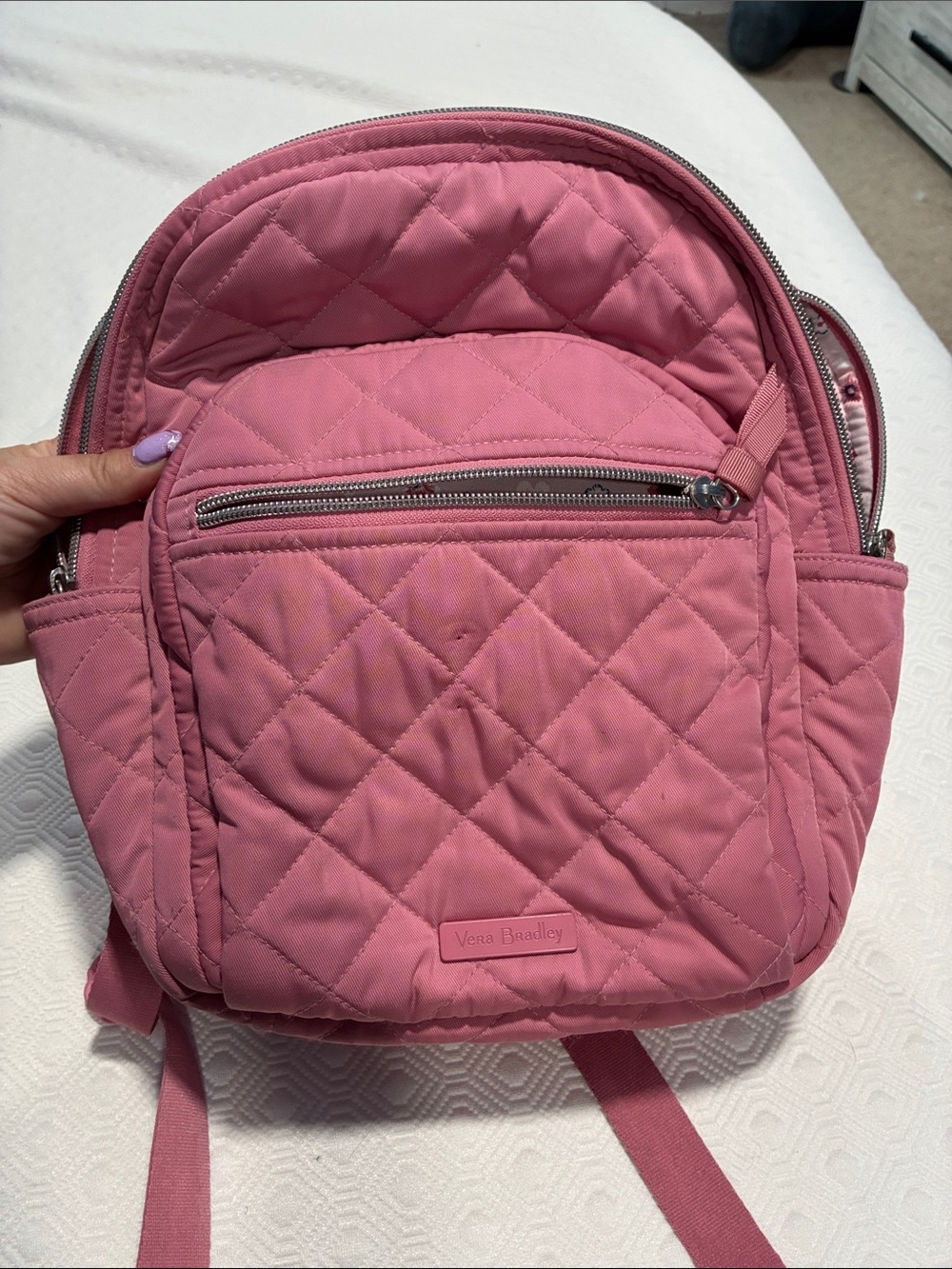 Vera Bradley Quilted Pink Mini Backpack